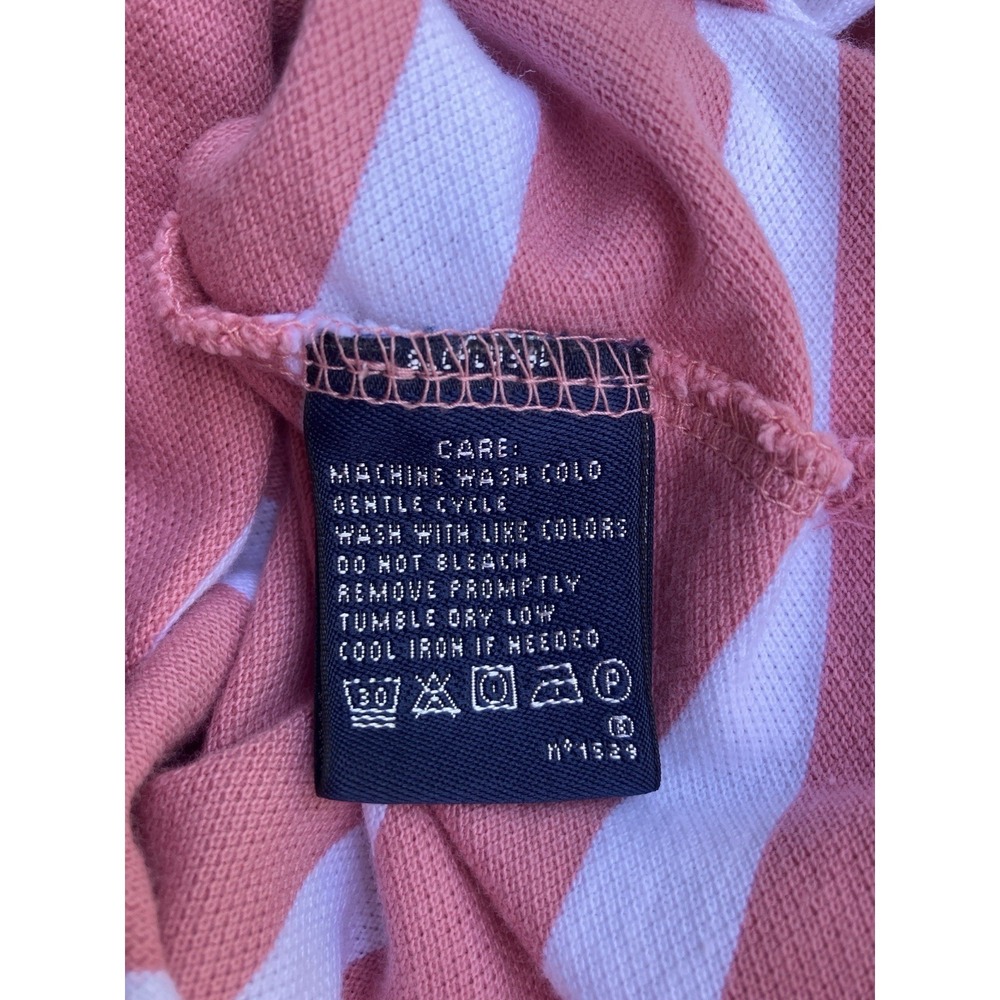 Ralph Lauren Sport Skinny Polo Dress Coral Pink White Striped Big Pony Size XS - Picture 5 of 7